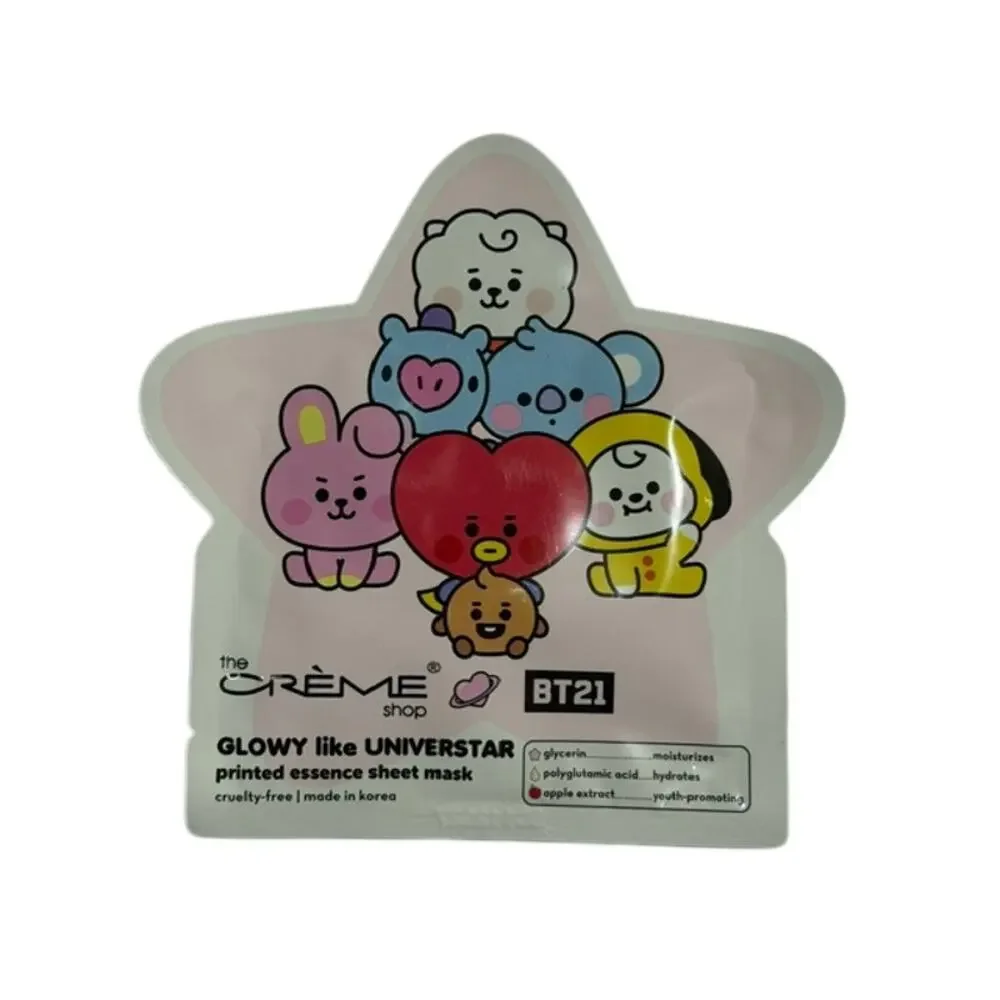 6 Pack BT21 The Crème Shop Glowy Like Universtar Essence Sheet Face Masks NIP